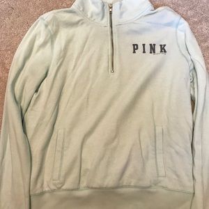 PINK brand mint green quarter zip